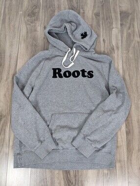 Root's Men's Grey Hoodie Size Large